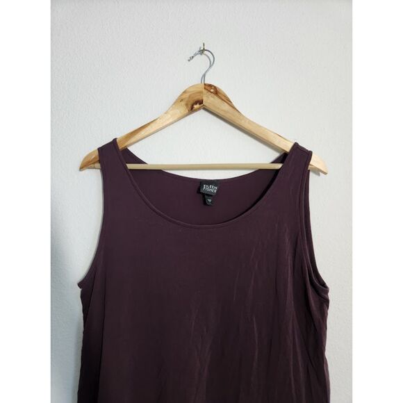 Eileen Fisher Plum Purple Silk Tank Top | Size L - Picture 3 of 9